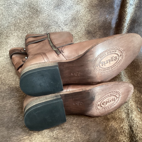 Spirit Lucchese Boot Co Mid Height Wrap Detail Leather Boots - Picture 5 of 11